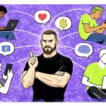 Illustration representing manosphere documentary themes of male identity, influence, and control systems